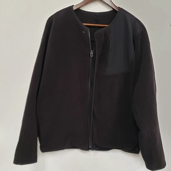 Lululemon Womens Moraine Fleece Full Zip Jacket Size L Black Athleisure Gym Yoga - Picture 1 of 9